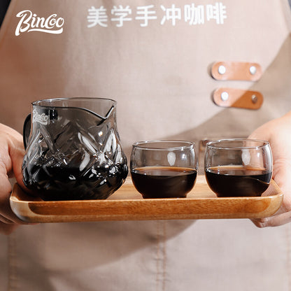 Bincoo 400ml Glass Coffee Share Pot,Teapot and Glass Cup Set for Home Office