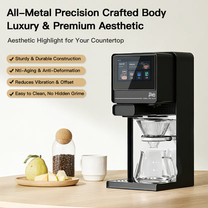 Bincoo Automatic Pour Over Coffee Machine for Home and Office,Touch Screen Control, Customizable Brewing Stages, Professional Barista-Quality Coffee Maker