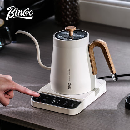 Bincoo YL-2301 Electric Gooseneck Pour Over Kettle, 800ML Precise Temperature Control Coffee Kettle, 304 Stainless Steel Rapid Heating Hot Water Pot with Constant Temperature & Auto Shut-Off for Drip Coffee, Tea Brewing