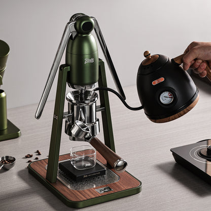 Bincoo Manual Espresso Maker Set - Hand Press Espresso Machine – 12Bar Pressure Profiling, Dual-Lever Manual Coffee Maker with Pre-Infusion, Portable for Custom Espresso Shots, Stainless Steel