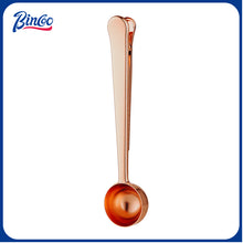 Bincoo Coffee Spoon with Clip 304 Stainless Steel Milk Coffee Powder Ice-cream Scoop Tea Coffee Measuring Spoon Kitchen Supply Powder Measuring Tools