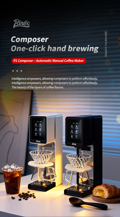 Bincoo P1 Composer One-Click Automatic Pour Over Coffee Machine | Smart Touch Screen & App Control Hand Brew Coffee Brewer