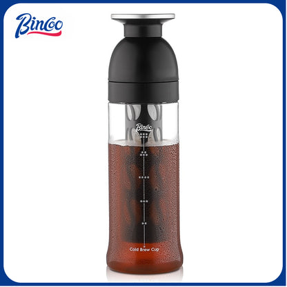 BINCOO Ice Cold Brew Mug Coffee Cold Brew Kettle Tritan Portable Suitable for Home Office Outdoor Traveling 600ML