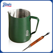 BINCOO Coffee Latte Art Cup with Latte Art Needle Professional Stainless Steel Coffee Latte Art Cup Thickened with Internal Graduations 350ML/600ML