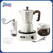 BINCOO Double Valve Moka Pot Household Italian Electric Ceramic Stove Coffee Pot Portable Small Coffee Machine Set 2Cups 4Cups