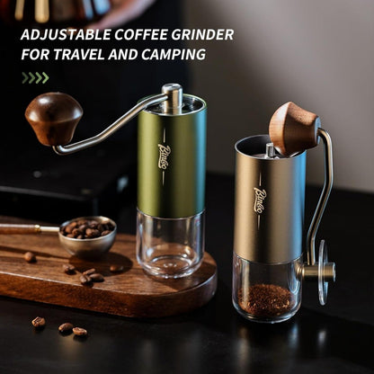 Bincoo GYKF1881 Manual Coffee Grinders-Adjustable Manual Burr Grinder with 6-Star CNC Steel Burrs, Portable Hand Espresso Grinder for Home, Office and Camping(Grey)