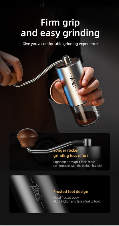 SM04 Portable Manual Coffee Grinder, CNC 420 Steel Six-Star Conical Burr, 16 Adjustable Grind Settings