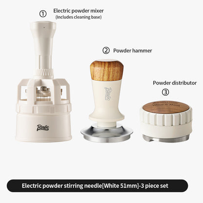 BINCOO Push Style Coffee WDT Distribution Needle, Adjustable Espresso Powder Stirrer with Brush Cleaning Base