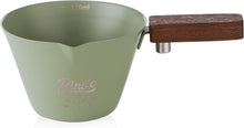 Espresso Measuring Cup - 120ML Espresso Shot Cup with Wood Handle,Stainless Steel Espresoo Pouring Cup with Scale and Single Spout