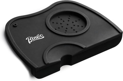 Silicone Coffee Tamper Mat,Rubber Espresso Tamping Pad for Barista Tool Home Kitchen Bar Coffee Shop,Double Hole Corner Edge