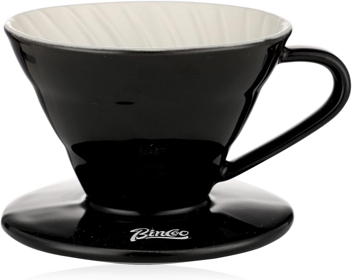 Bincoo Pour Over Coffee Dripper-Ceramic Coffee Dripper Pour Over Cone Coffee Maker Size 01,Portable Coffee Maker For for Home, Cafe, Restaurants (White)