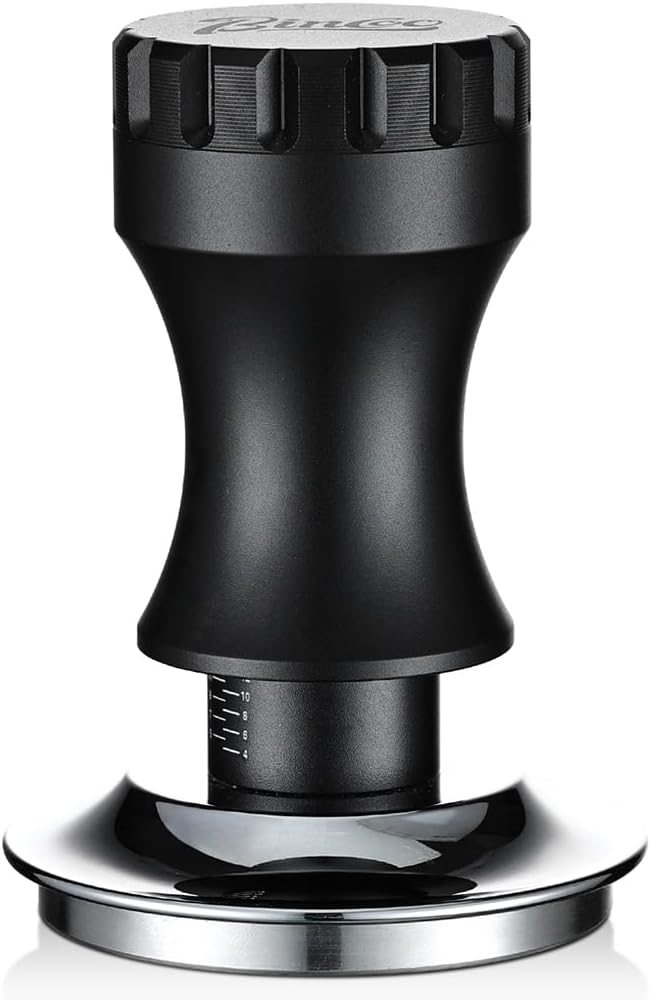 Bincoo GYKF0820 Espresso Tamper 58mm-Consistent Pressure Coffee Tamper for Barista Home,Adjustable Depth,Stainless Steel Base Tamper Espresso Tool Fits 58mm Portafilters(Grey 58mm)
