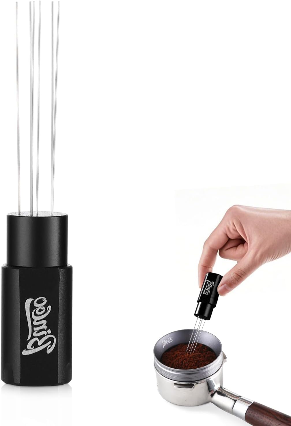 Magnetic WDT Tool - Espresso Stirrer Tool, WDT Espresso Distribution Tool with 6 Stainless Steel Needles and Metal Plate,Easy to Storage and Strong Magnetic
