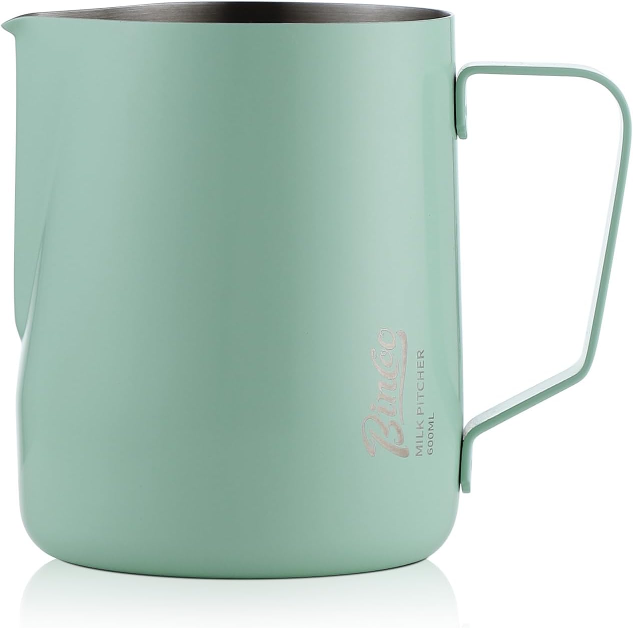 Milk Frothing Pitcher - 350ml/12oz Milk Frother Cup Espresso Steaming Pitcher for Barista, Bincoo SUS304 Stainless Steel Espresso Steaming Pitchers for Latte Art/Cappuccino/Coffee (Black-350ml)