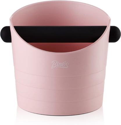 Large Espresso Knock Box, 1.2L Pink Knock Box for Coffee Grounds, Espresso Puck Knock Box with Removable Knock Bar and Non-Slip Base