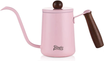 Pink Pour Over Coffee Kettle - 600ML/20oz Stainless Steel Coffee Server Coffee Maker, Hand Drip Coffee Pot with Long Narrow Drip Spout, Flow Spout Design for Drip Coffee