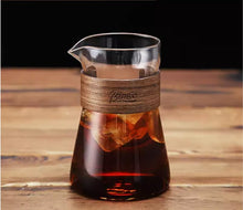 Bincoo 16oz Glass Coffee Carafe with Wood Heat-Resistant Layer, Coffee Decanter Coffee Server for Pour Over, Coffee Pot, Clear