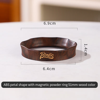 Bincoo Magnetic Coffee Dosing Ring - Petal Shape Anti-Splashing Espresso Powder Funnel, Universal Fit for 51/58mm Portafilters, Multiple Colors Available