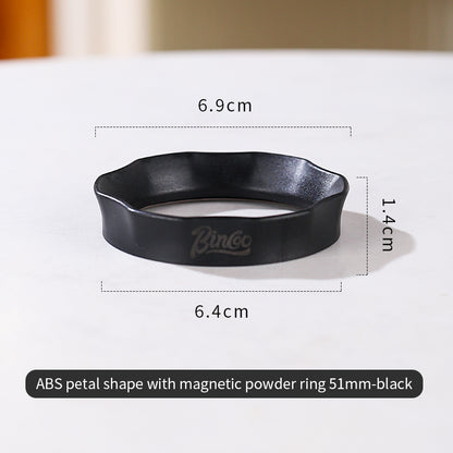 Bincoo Magnetic Coffee Dosing Ring - Petal Shape Anti-Splashing Espresso Powder Funnel, Universal Fit for 51/58mm Portafilters, Multiple Colors Available