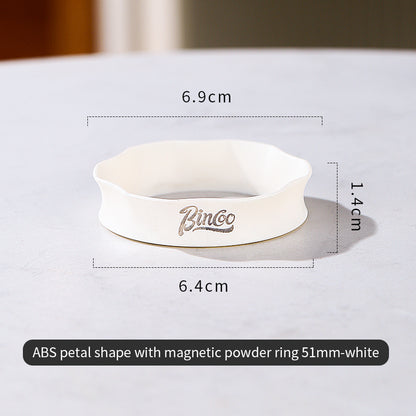 Bincoo Magnetic Coffee Dosing Ring - Petal Shape Anti-Splashing Espresso Powder Funnel, Universal Fit for 51/58mm Portafilters, Multiple Colors Available