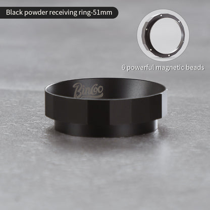 Bincoo Polygonal Magnetic Coffee Dosing Ring - Anti-Splashing Espresso Powder Funnel, Universal Fit for 51/58mm Portafilters, Aluminum Alloy Construction
