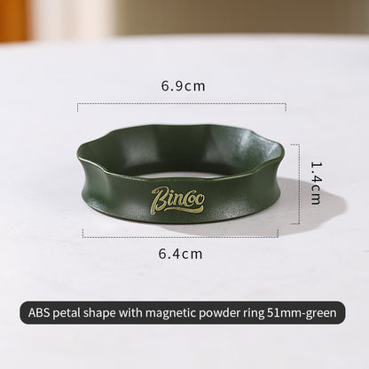 Bincoo Magnetic Coffee Dosing Ring - Petal Shape Anti-Splashing Espresso Powder Funnel, Universal Fit for 51/58mm Portafilters, Multiple Colors Available