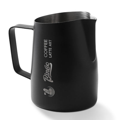 Milk Frothing Pitcher with Sharp Spout & Angled Rim – Precision latte art pitcher for Fine Lines & Intricate Patterns – 18/8 Stainless Steel Milk Steamer Cup for Cappucci