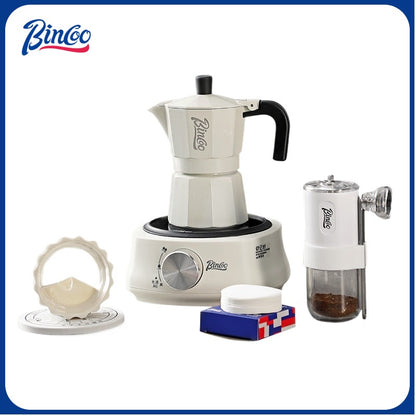 BINCOO Double Valve Moka Pot Extractor Espresso Coffee Pot Home and Outdoor Small Brewing Coffee Set 2Cups