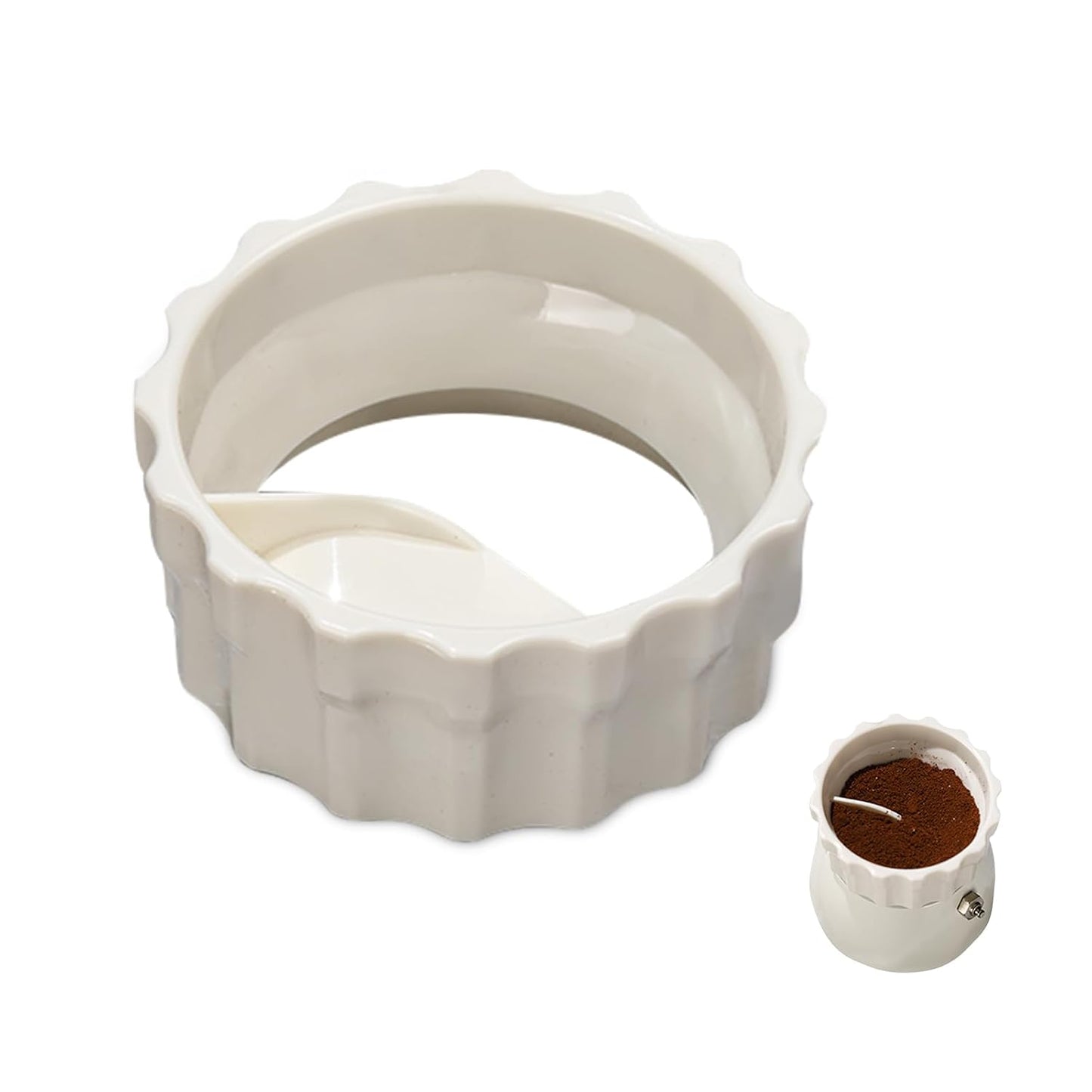 Bincoo GYKF1942 Coffee Maker Dosing Funnel 54mm for Moka Pot-Coffee Powder Filler Funnel,Anti-Flying Powder Distribution Tool for 2-3 Espresso Cup Moka Pot (Green-S 54mm)