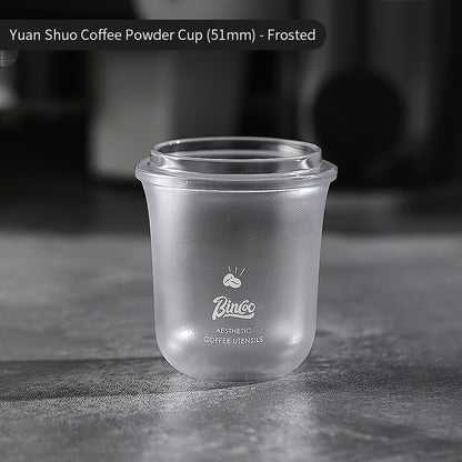Bincoo Coffee Dosing Cup - 51mm/58mm Universal Espresso Powder Receiver, Multi-Functional Coffee Porter for Weighing Beans & Catching Grounds, PC Material