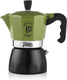 Upgraded Moka Pot with Double Valves - 2X Richer Crema, Stronger Pressure Than Single Valve - Stovetop Espresso Maker for Rich Italian Coffee, 2 Espresso Cup (Blackgreen)