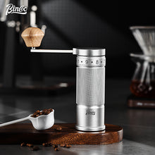 Bincoo GYKF1522 Manual Coffee Grinder,CNC Stainless Steel Burr Adjustable Foldable Hand-Crank Coffee Bean Grinding