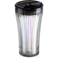 Bincoo 380ML Reusable Iced Coffee Cup,Creative Iced Travel Mug with Brush,Leak-proof Iced Coffee Juice Tea Mug Tritan Plastic,Double Use Lid,13oz (Black)