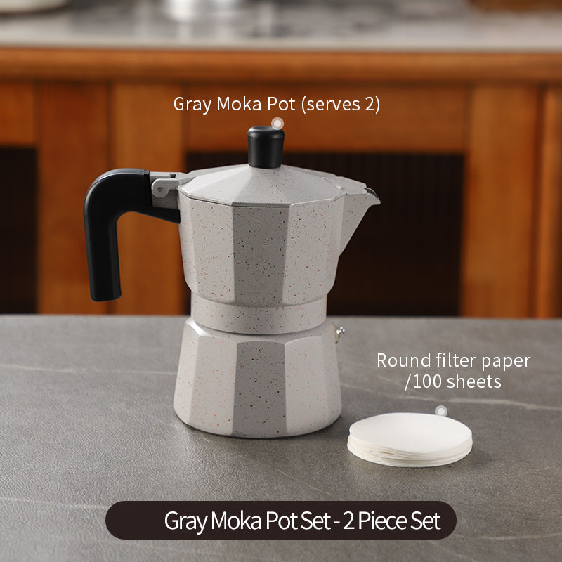 BINCOO Espresso Double Valve Moka Pot Coffee Extraction Pot Home and Outdoor Small Coffee Making Set 2Cups