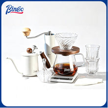 BINCOO Hand Drip Coffee Set Server Pot V60 Dripper Stainless Steel Long Spout Gooseneck Kettle Manual Coffee Grinder Coffee Brewing Tools