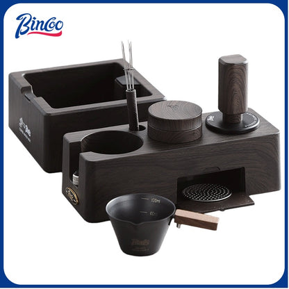 BINCOO Coffee Wood Grain Powder Press Base Cloth Powder Press Hammer Set Coffee Machine Accessories 51MM/58MM