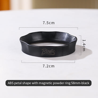 Bincoo Magnetic Coffee Dosing Ring - Petal Shape Anti-Splashing Espresso Powder Funnel, Universal Fit for 51/58mm Portafilters, Multiple Colors Available
