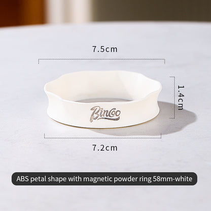 Bincoo Magnetic Coffee Dosing Ring - Petal Shape Anti-Splashing Espresso Powder Funnel, Universal Fit for 51/58mm Portafilters, Multiple Colors Available