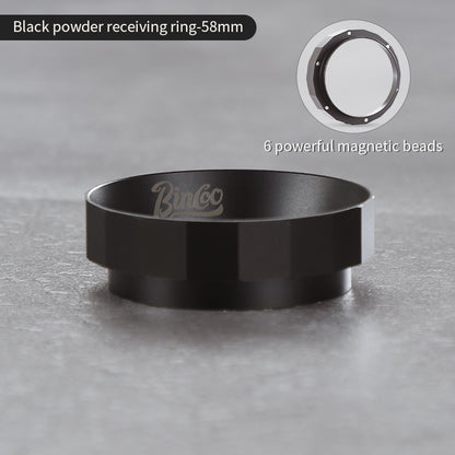 Bincoo Polygonal Magnetic Coffee Dosing Ring - Anti-Splashing Espresso Powder Funnel, Universal Fit for 51/58mm Portafilters, Aluminum Alloy Construction