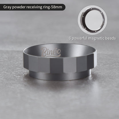 Bincoo Polygonal Magnetic Coffee Dosing Ring - Anti-Splashing Espresso Powder Funnel, Universal Fit for 51/58mm Portafilters, Aluminum Alloy Construction