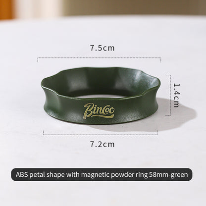 Bincoo Magnetic Coffee Dosing Ring - Petal Shape Anti-Splashing Espresso Powder Funnel, Universal Fit for 51/58mm Portafilters, Multiple Colors Available