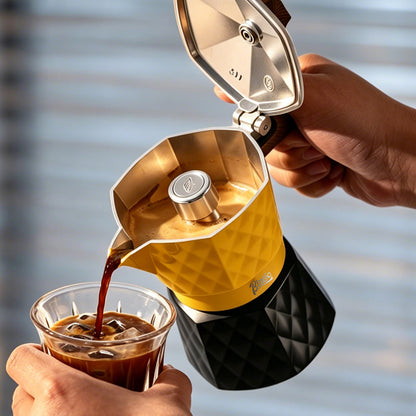 Bincoo Double Valve Moka Pot 2 Cups,Stovetop Espresso Maker,Italian Coffee Maker for Home and Camping