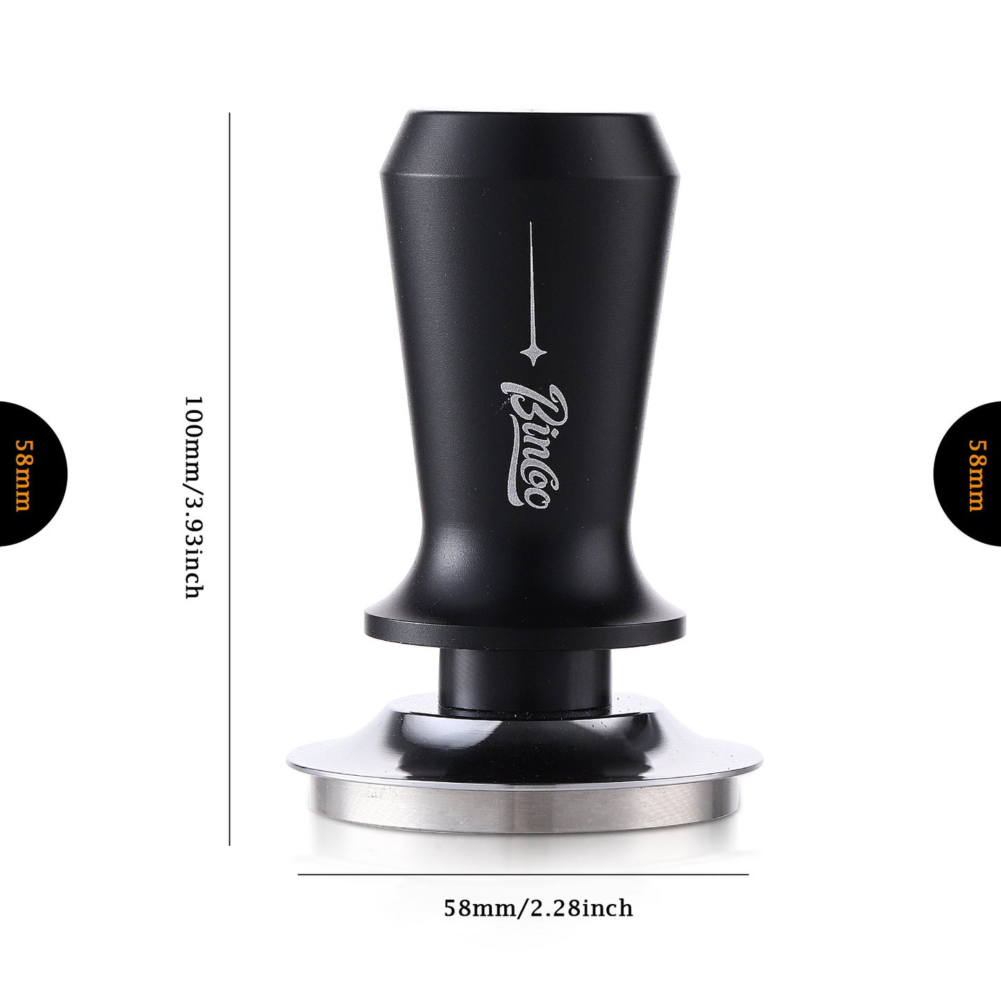 Bincoo Coffee Tamper with Threaded Spring Mechanism 51/58mm Universal Espresso Tamping Pressing Tool Barista Accessories