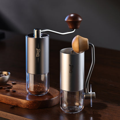 Bincoo GYKF1881 Portable Manual Coffee Bean Grinder - Stainless Steel Conical Burr Hand Coffee Grinder with Adjustable Setting,Double Bearing Hand Espresso Grinder (White)