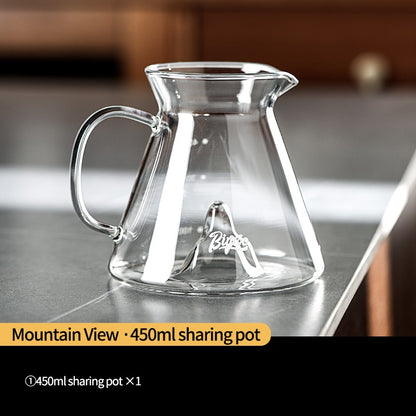 BINCOO Glass Coffee Pot Heat-Resistant Pour-Over Dripper Set with Glass Filter Cup Coffee Brewing Set 450ML