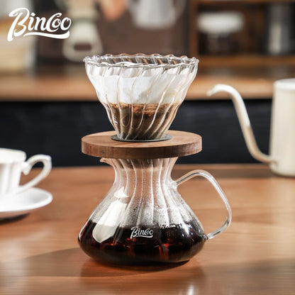 Bincoo 650ml Pour Over Coffee Maker Coffee Dripper Set Hand-brewed Coffee Pot Glass Sharing Pot Filter Cup