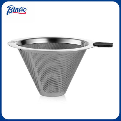 BINCOO Hand-brewed Coffee Filter Thickened Stainless Steel 600 Mesh Paper-free Filtration Coffee Sharing Pot with Filter Set