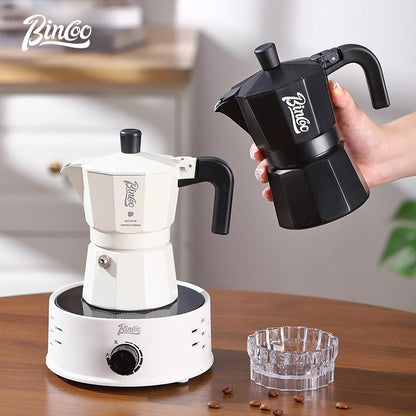 BINCOO Espresso Double Valve Moka Pot Coffee Extraction Pot Home and Outdoor Small Coffee Making Set 2Cups