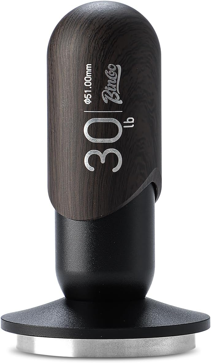 51mm Calibrated Espresso Tamper, 30lb Consistent Pressure Coffee Tamper, Calibrated Tamper for Espresso Machine, Spring Loaded Tamper with Stainless Steel Thread Base (Silver, 51mm)