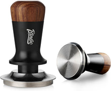58mm Espresso Coffee Tamper - Coffee Tamper with Calibrated Spring Loaded, Espresso Hand Tamper, Flat Stainless Steel Base Espresso Accessories, Adjustable Depth, Wood